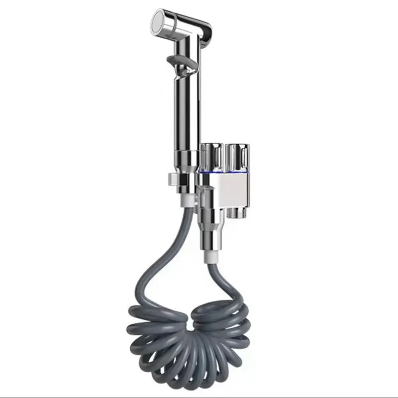 

All-copper booster washer, one inlet and two angles valve outlet, spray gun water separator, double outlet faucet