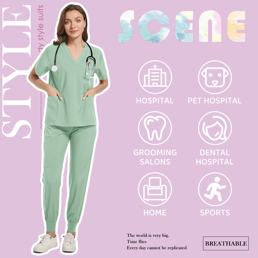 Wholesale Price Medical Suit for Women Surgical Gown Lab Coat with Pockets Dental Scrub Veterinary Uniform Soft Nursing Articles