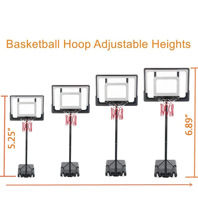 2025 طوق كرة السلة المحمول والهدف نظام كرة السلة الارتفاع قابل للتعديل للشباب والأطفال في الهواء الطلق كرة السلة الداخلي