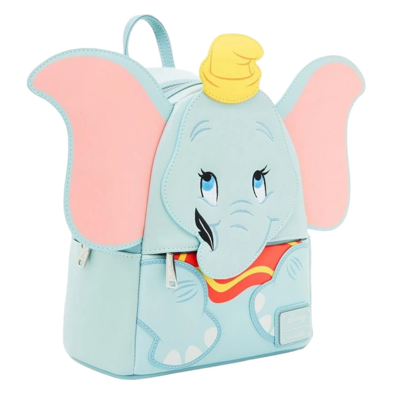 Loungefly 3 Styles Dumbo Figural Dumbo Mini Rucksack Wallet Set 80th Anniversary Don\'t Just Fly Mini Backpack Light Blue Pink