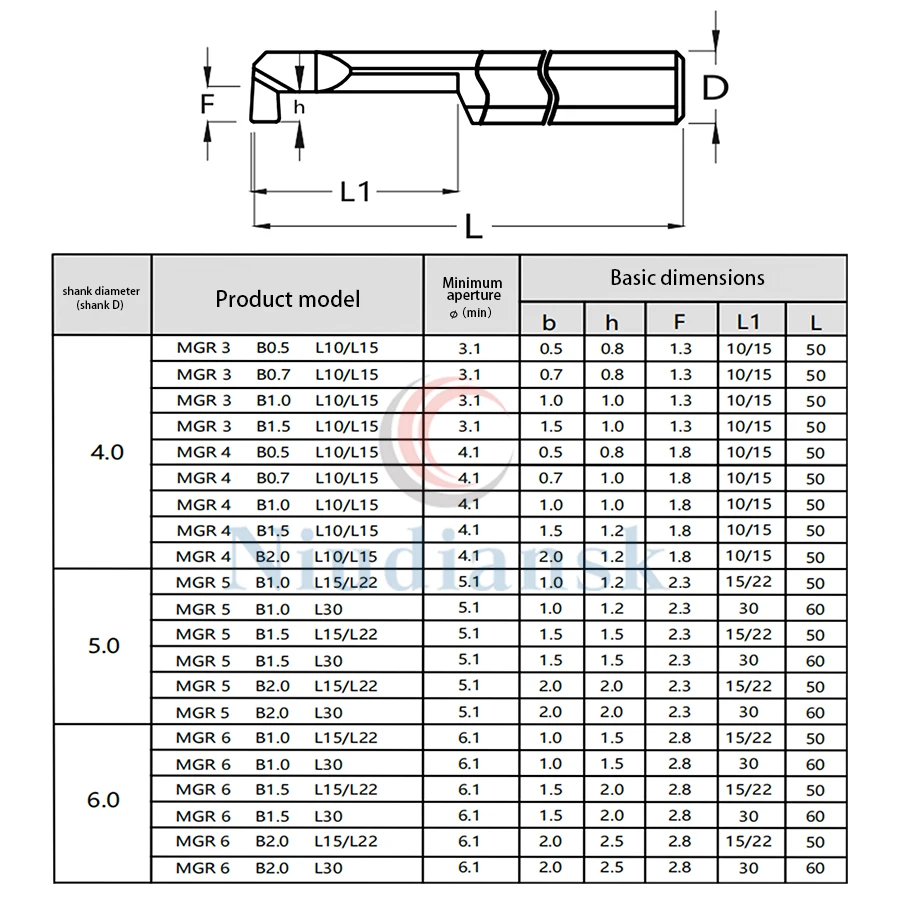MGR3/4/5/6/7/8/10 B0.5 L10 B2.0 L10 B2.0 L30 B3.0 L40 آلة خرط تعمل بالتحكم الرقمي بواسطة الحاسوب القاطع التنغستن سبائك الصلب ثقب صغير مملة تحول أجزاء أداة