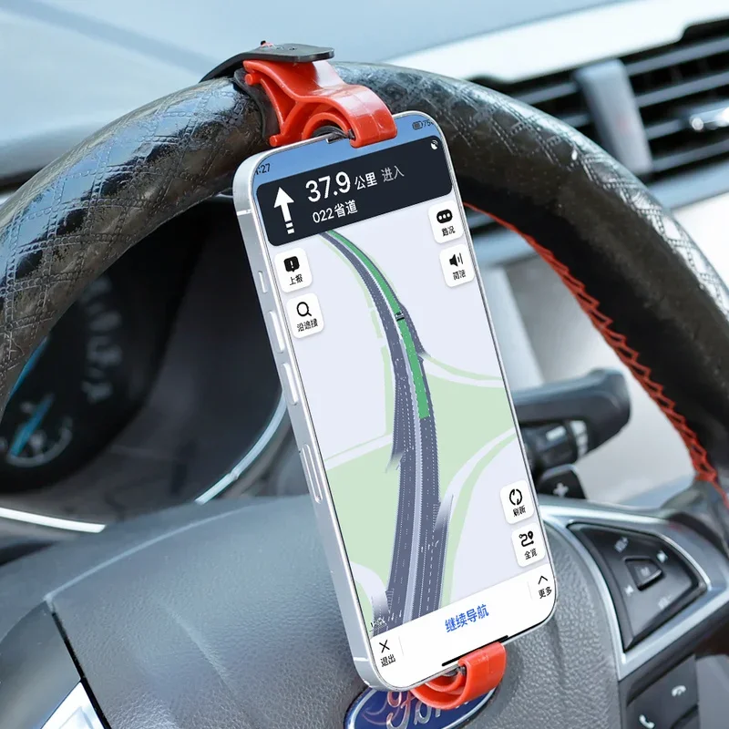 Supporto per telefono sul volante Supporto universale per navigazione GPS per auto Supporto per supporto al volante per IPhone 13 Samsung Xiaomi