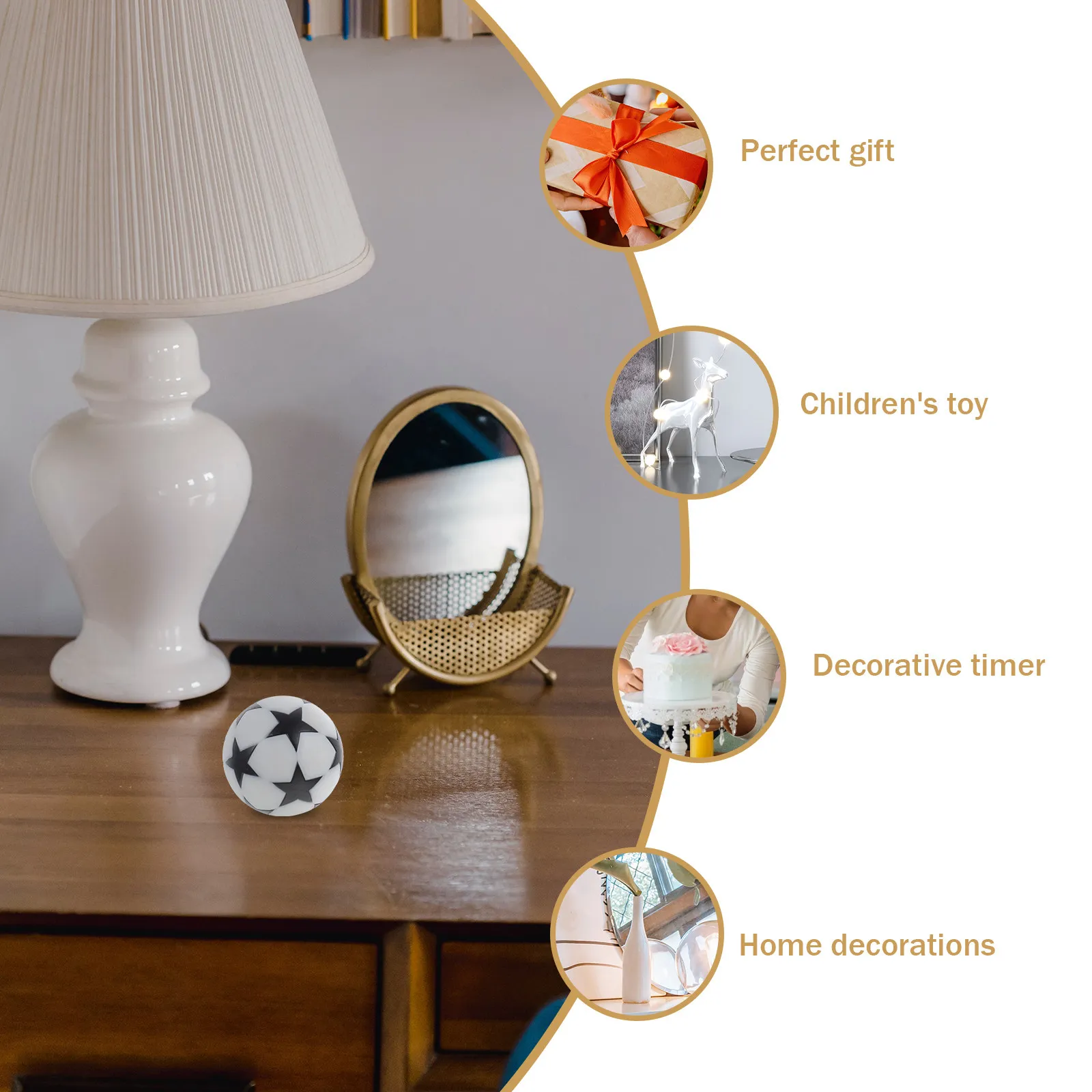 

8Pcs Black White Five-Star Mini Soccer Balls for Table Football Game Machine - Environmentally Friendly Plastic Accessories