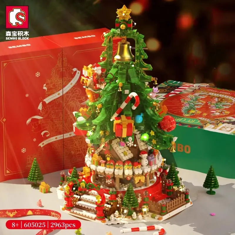 Sembo 605025 Christmas Tree Diy Building Blocks Bricks Educational Puzzle Toy Xmas Gifts For kids