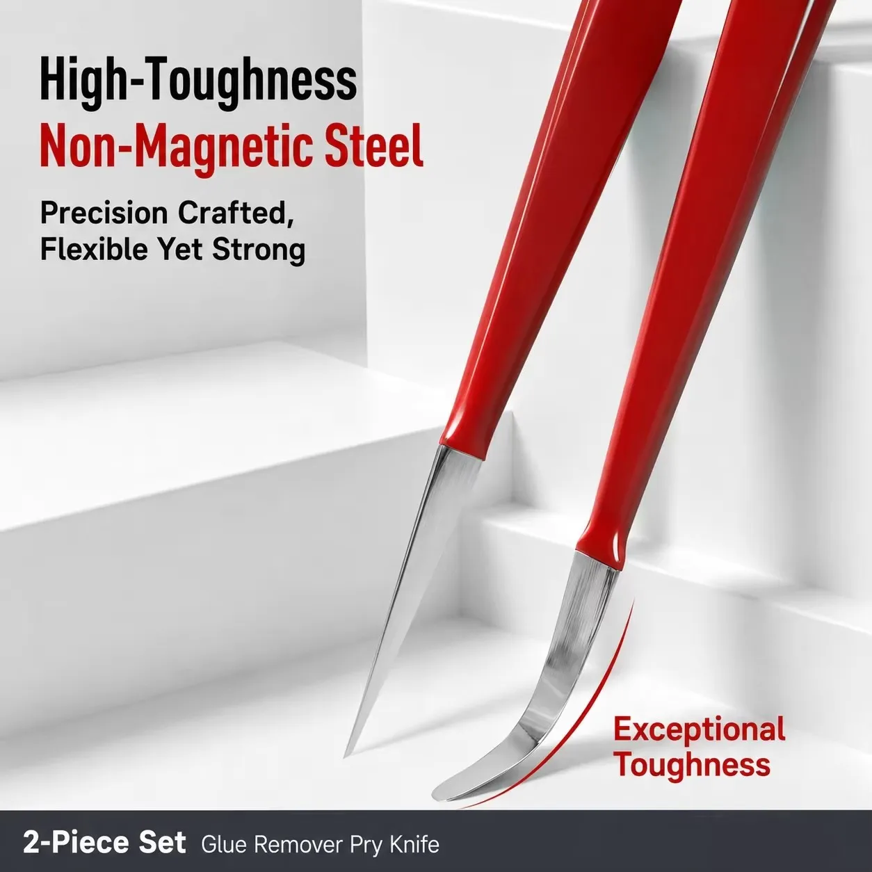 YCS BQ-03 2 Pieces Set Non Magnetic Glue Remover Pry Knife for CPU IC Black Glue and Cover Plate Phone Motherboard Repair Tools