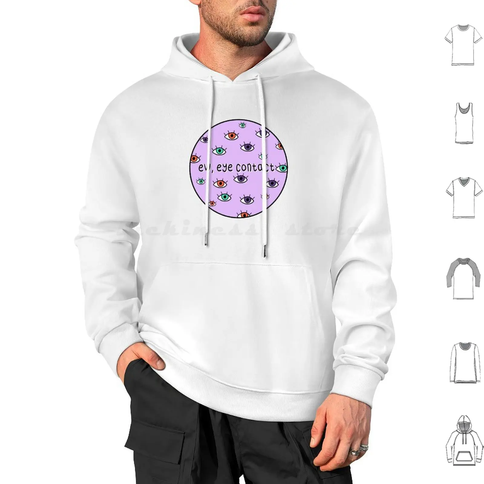 

Ew , Eye Contact Hoodies Long Sleeve Autistic Shy Autism Social Anxiety Mental Health Neurodiverse Neurodiversity Adhd