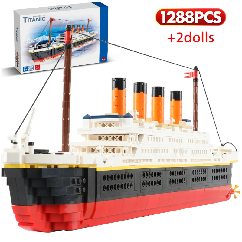 

1288PCS City Mini World Famous Movie RMS Titanic Ship Model Building Blocks Figures Boat Friends Bricks Toys For Children Gifts