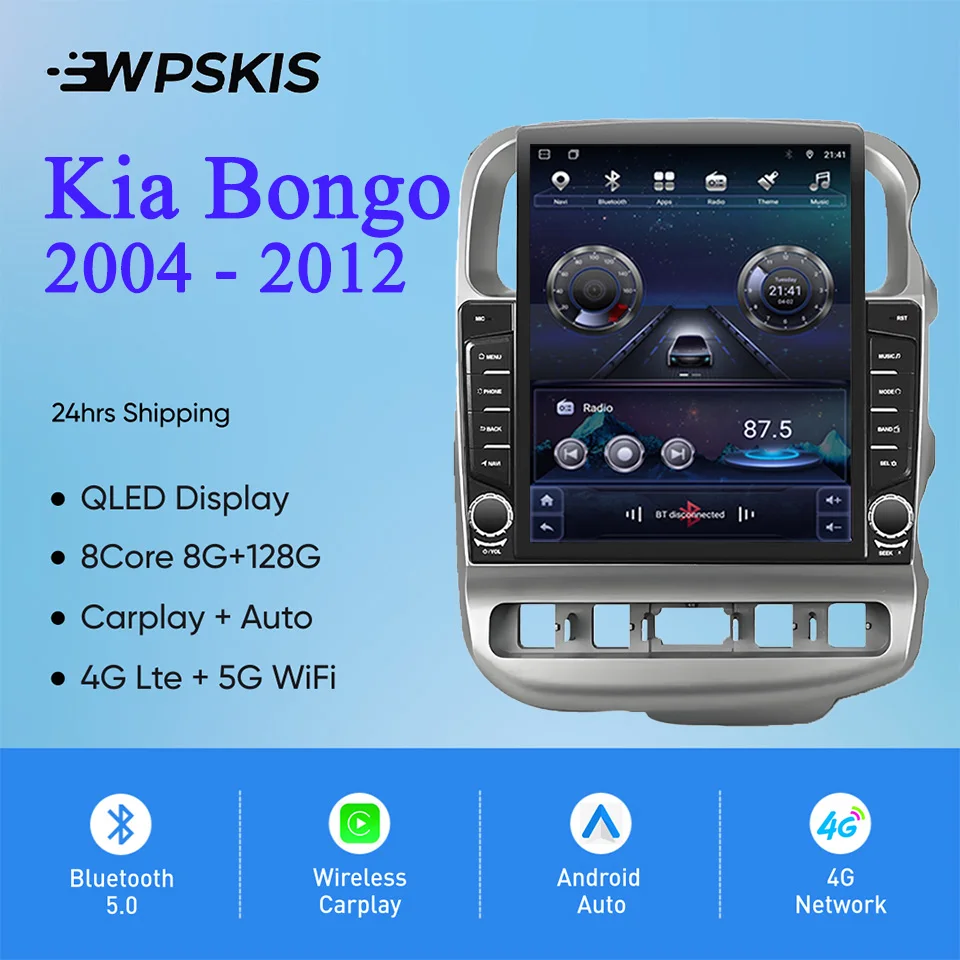 8Core Android 14 8G+128G Carplay Auto Car Radio Audio Stereo Tape Recorder HU Head Unit For Kia Bongo 2004-2012 GPS DVD Cassette