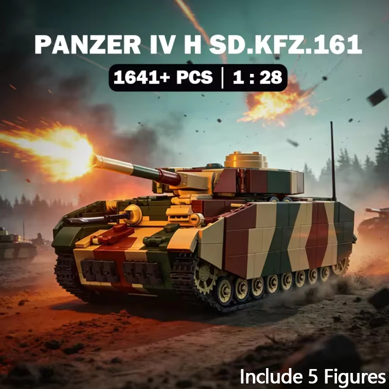 

Конструктор «Танк Panzer IV Sd.Kfz.161» времен Второй мировой войны, немецкий зенитный танк Flakpanzer IV, солдаты, кирпичики, игрушки для детей, подарок