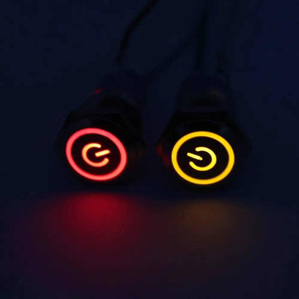 Waterproof ON/OFF Durable LED ON/OF 16/12mm Push Button Momentary Switch Car LED Power