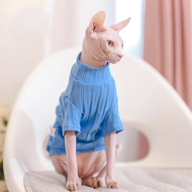 Soft Sphinx Hairless Cat Clothes Pet Kittens Hoodies Shirt Sphynx Devon Rex Costumes Autumn Winter Warm Clothing For Cats Dogs