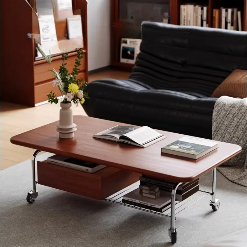

Household small apartment light luxury high-end sense removable living room minimalist storage medieval coffee table