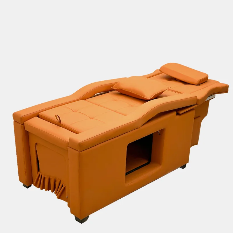 Modern synthetic leather salon hydraulic backrest lifting manicure shampoo chair hair treatment shampoo bed easy to clean