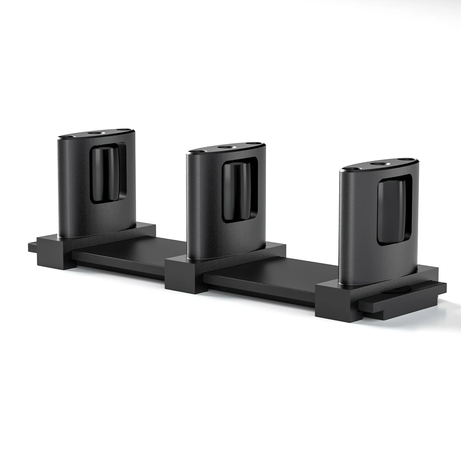 黒色の揺れ防止装置付き二重扉プーリーフロアガイド