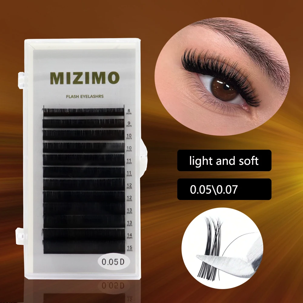 Mizimo Black Eyelashes 0.05/0.07/0.1 /0.15/0.18/0.20/0.25 C D  8-25mm Grafting Eyelash Personalized Eyelashes Lengthened