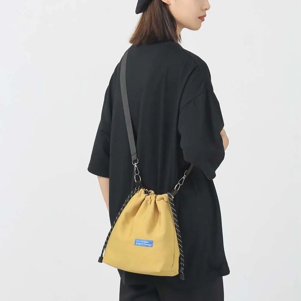 النايلون الرباط دلو حقيبة تخزين عادية الكورية نمط حقيبة كتف قابل للتعديل حقيبة يد الرجال حقيبة كروسبودي الرجال النساء #1