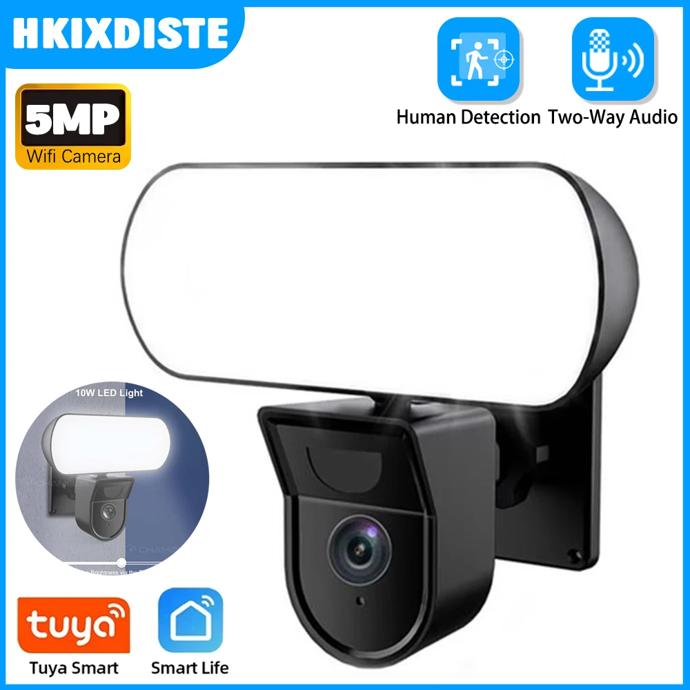 

Tuya Smartlife Home Two-Way Audio Human Motion PIR Sensor Lamp 5MP Wireless IP Security WiFi Courtyard Wall Light LED Camera