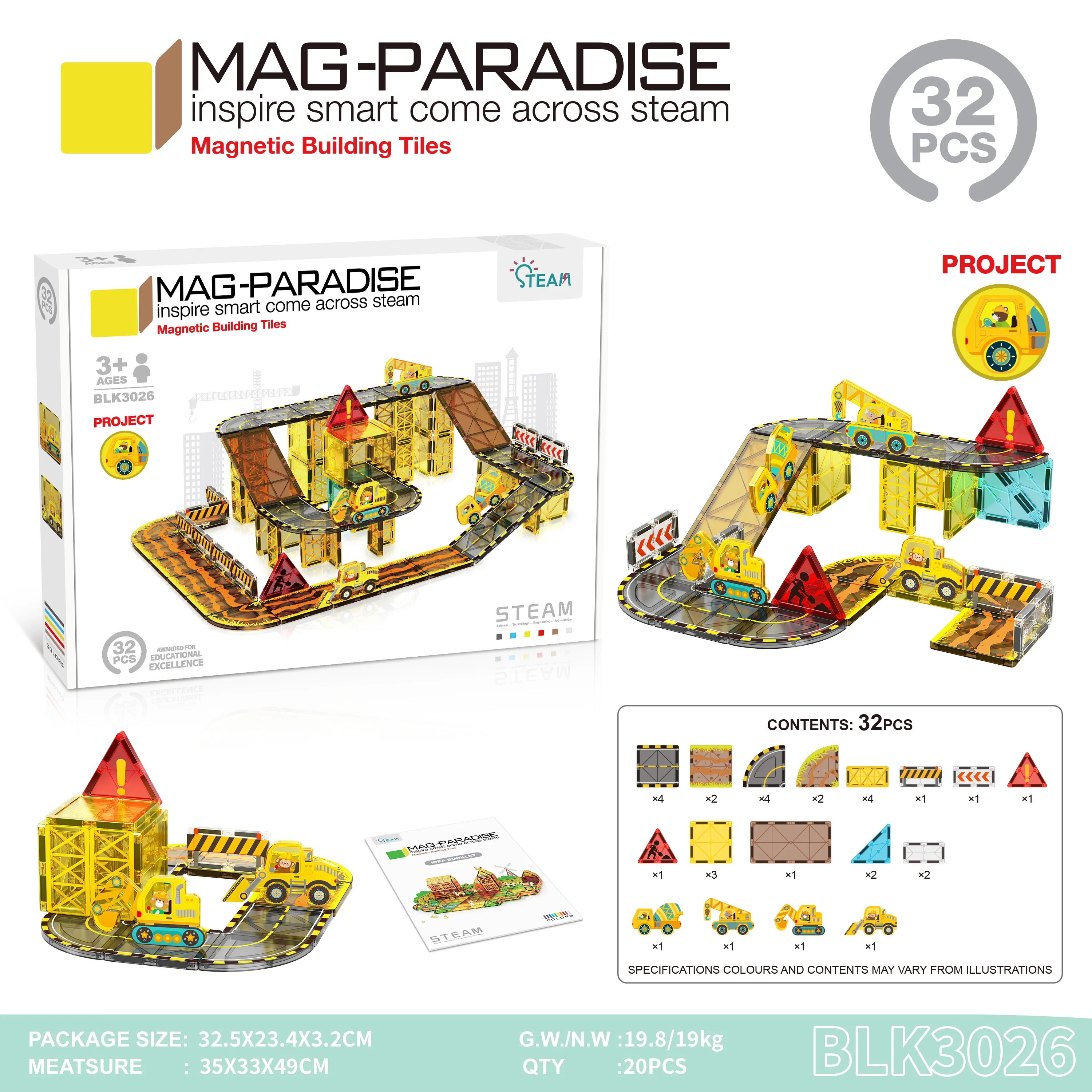 

2026 City Car Animal Farm Magnetic Block Assembly Toy Dinosaur World Set for Boys, Girls, and Children Magnetic Education Gifts