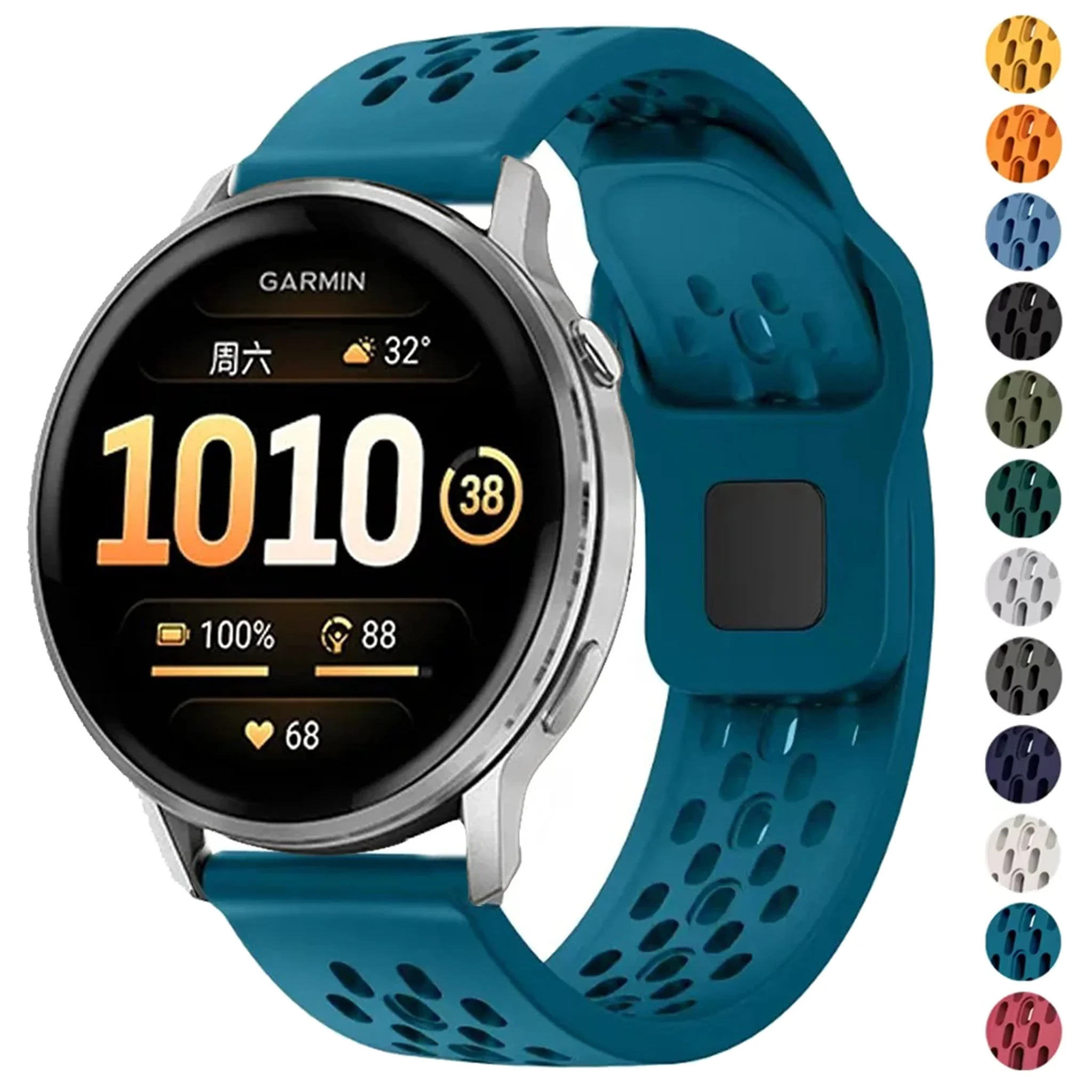 18/20/22mm Silicone Strap for Garmin Venu 4 45/41mm Venu 3 3s Sq 2 Plus Forerunner 170 70 570 265 255 Bracelet Active 6 5 Correa