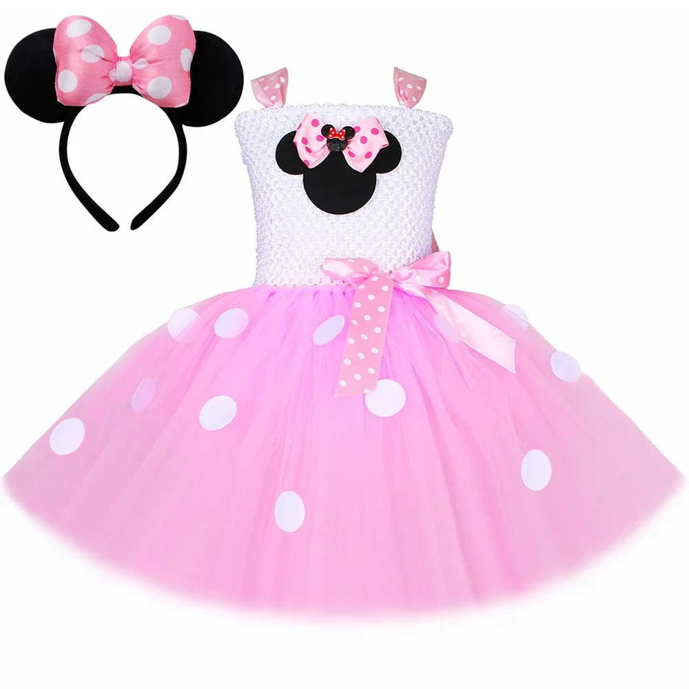 

Hot Pink Red Mini Mouse Costumes for Baby Girls Birthday Ballet Tutus for Christmas Halloween Dresses Child Cartoon Outfits