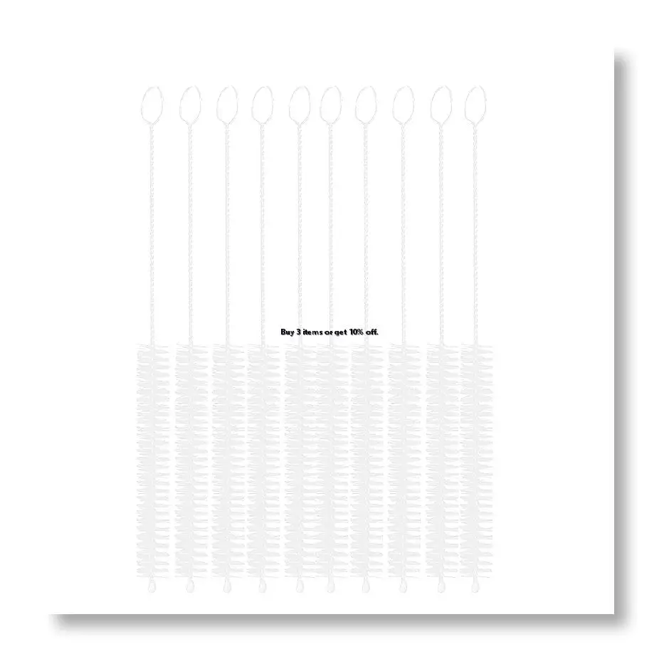 ✱10 Pcs 10mm Dia Chemistry Test Tube Bottle Nylon Washing Brush Tool White