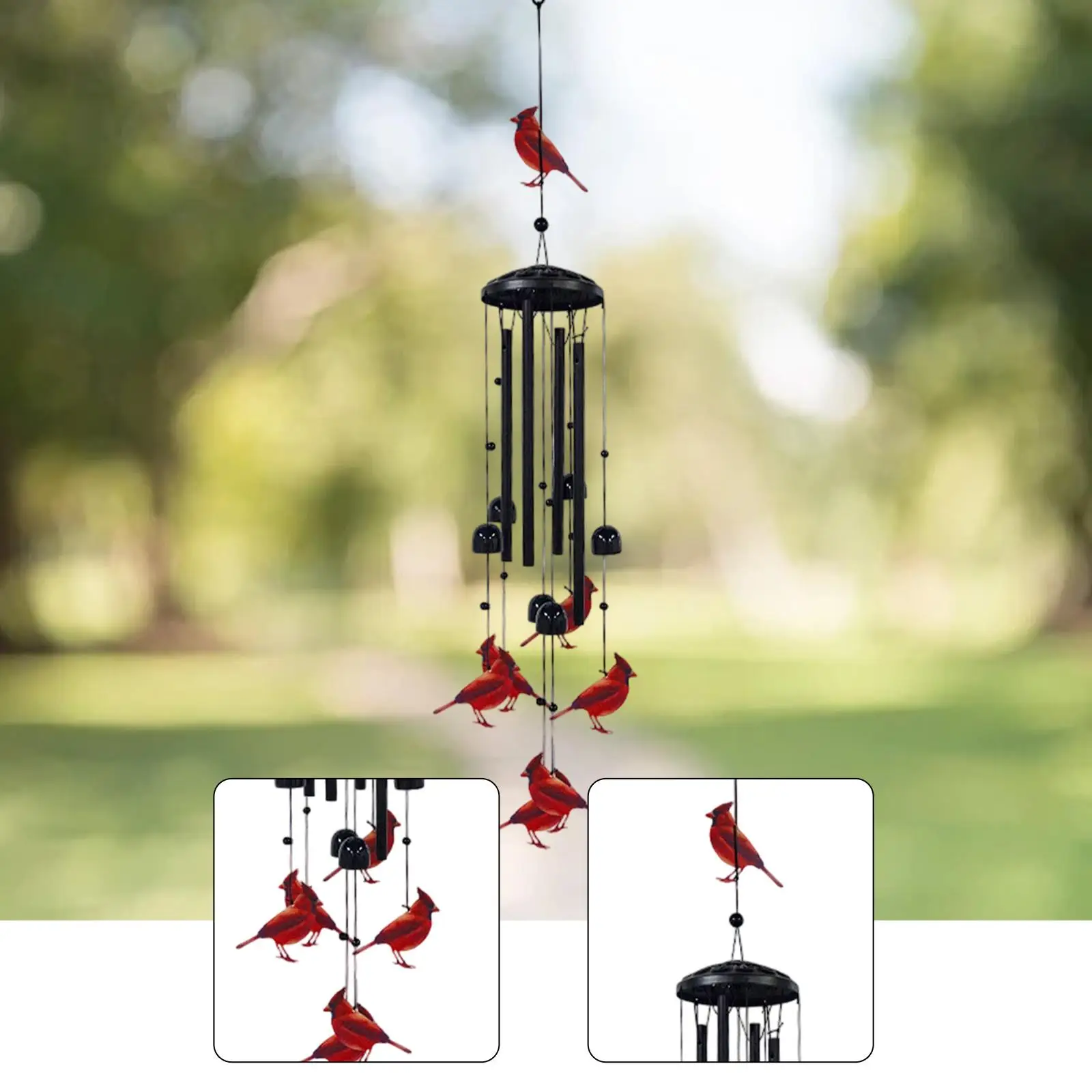 Cardinal Wind Chime Wind Bell Sympathy Bird Windchime Hanging Ornament Outside for Porch Patio Yard Garden Loss of Loved Ones