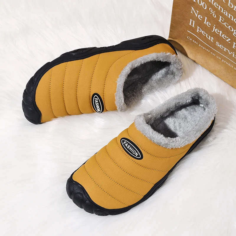 

Winter Men's Slippers At Home Indoor Warm Plush Slippers Platform Le Fu Shoes Black Women Shoes 2025 Barefoot Woman Size 36 48