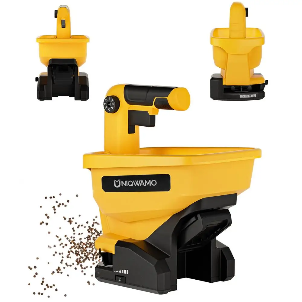 Esparcidor de semillas portátil de mano, semillas de césped y sal de roca, Compatible con batería de iones de litio Dewalt de 20V/60V, diseño ergonómico grande