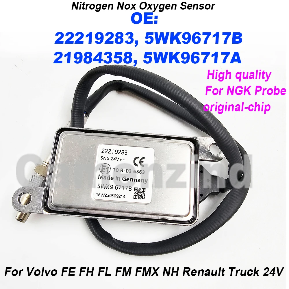 

NEW 22219283 5WK96717B 21984358 5WK96717A NOX Sensor Nitrox Oxygen Sensor For Volvo FE FH FL FM FMX NH Renault Truck 24V