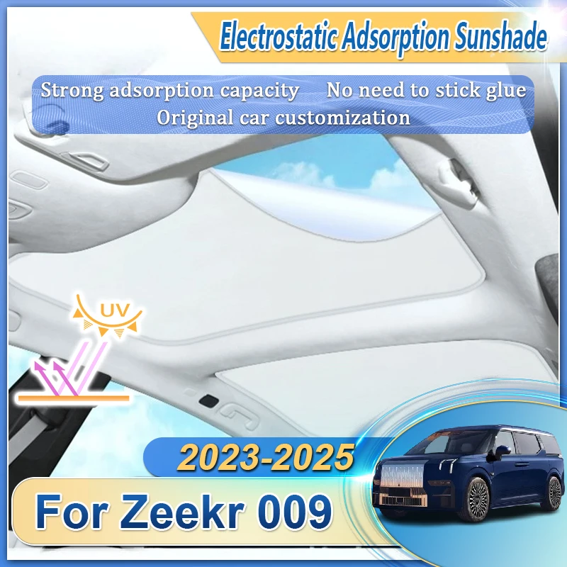 

Car Roof Sunshade Fit For Zeekr 009 Accessories 2023 2024 2025 Electrostatic Adsorption Sunroof Sunshade Skylight Blind Shading
