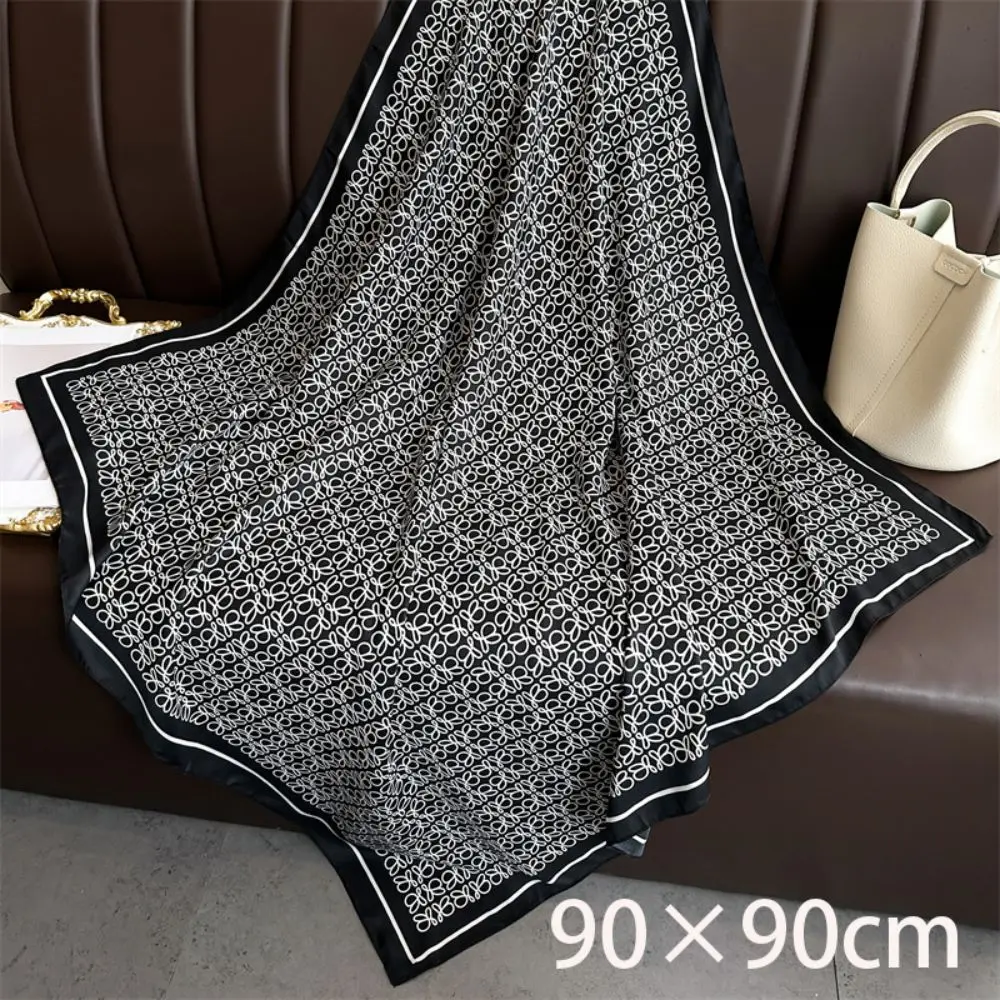 High Quality 90x90 cm Printed Scarf Breathable Lightweight Square Scarf Sunscreen shawl headscarf