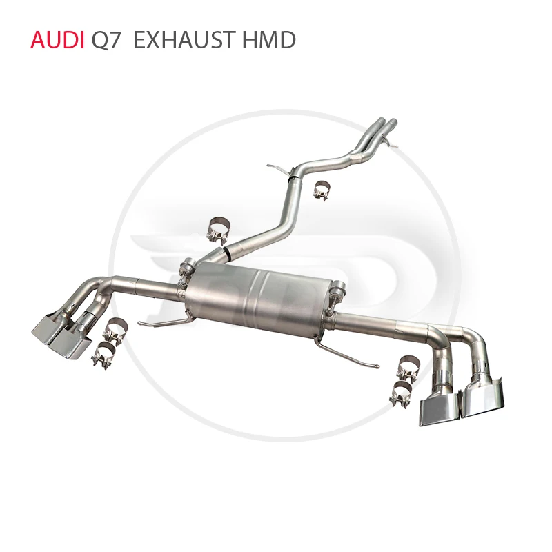 HMD Stainless Steel Exhaust System Manifold Downpipe for Audi Q7 Auto Modification Valve Car Accessories Muffler