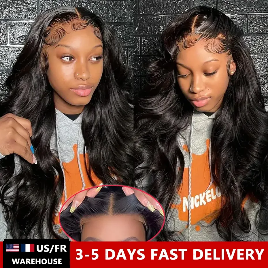 Glueless Wigs No Glue Human Hair Body Wave 6x4 5x5 7x5 9x6 Lace Closure Wig Pre-Cut Remy Human Hair Brazilian Curly Wet And Wave