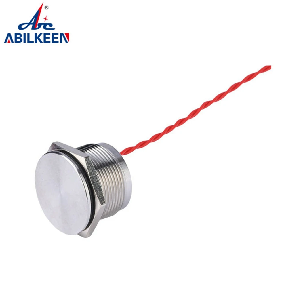 ABILKEEN 19MM Flat Head Stainless Steel Piezo Electric Switch 1NO Momentary/Latching Function Touch Pressure-Sensitive Switch