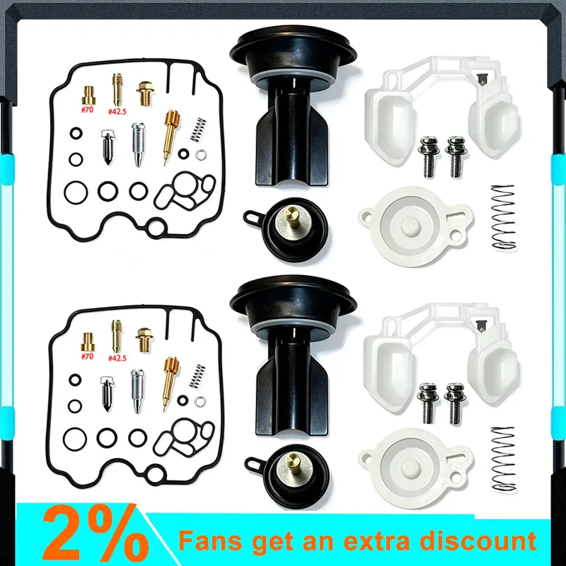 For DUCATI MONSTER 400 1995 1996 1997 Motorcycle Carburetor Repair Rebuild Kit Carb Kit with Vacuum Diaphragm Plunger Float