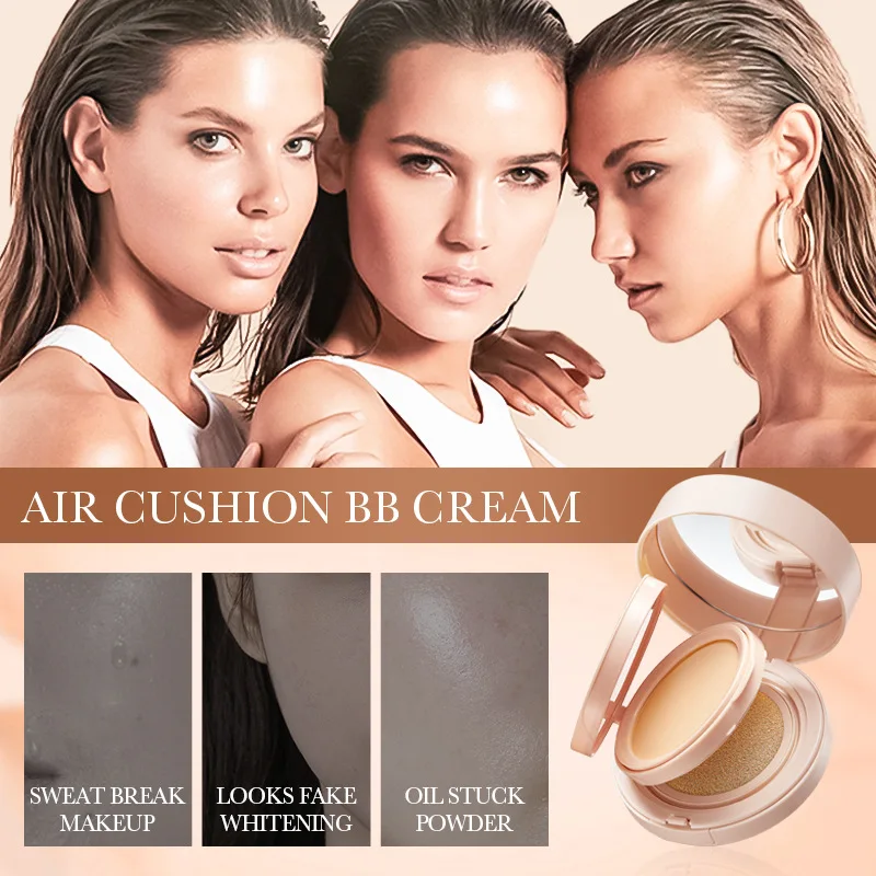 Powder air cushion, light sense, flawless BB cream, 2 in 1, non sticky powder, transparent foundation make-up, hidden defects