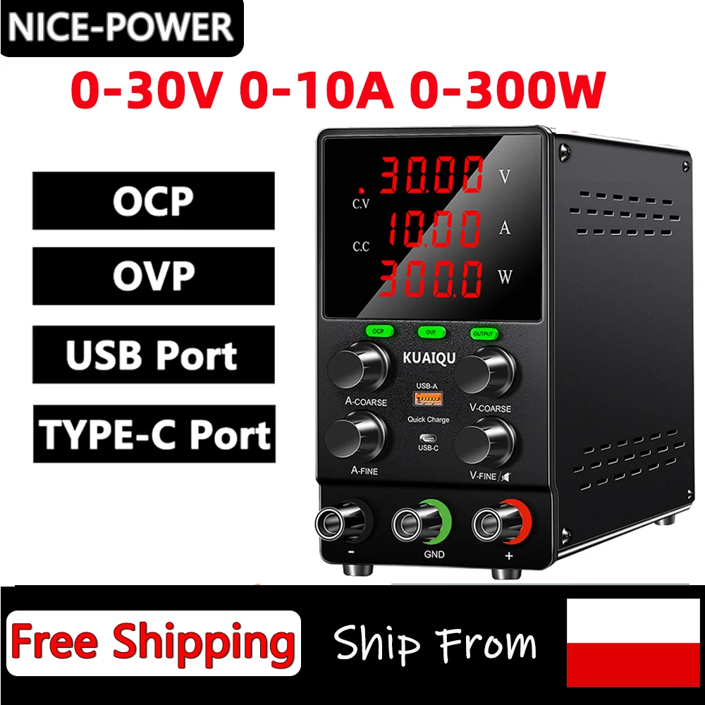 NICE-POWER 30V 5A 10A 60V Upgrade DC Power Supply Adjustable Switching Regulated High Precision 5V/2A USB Port Test