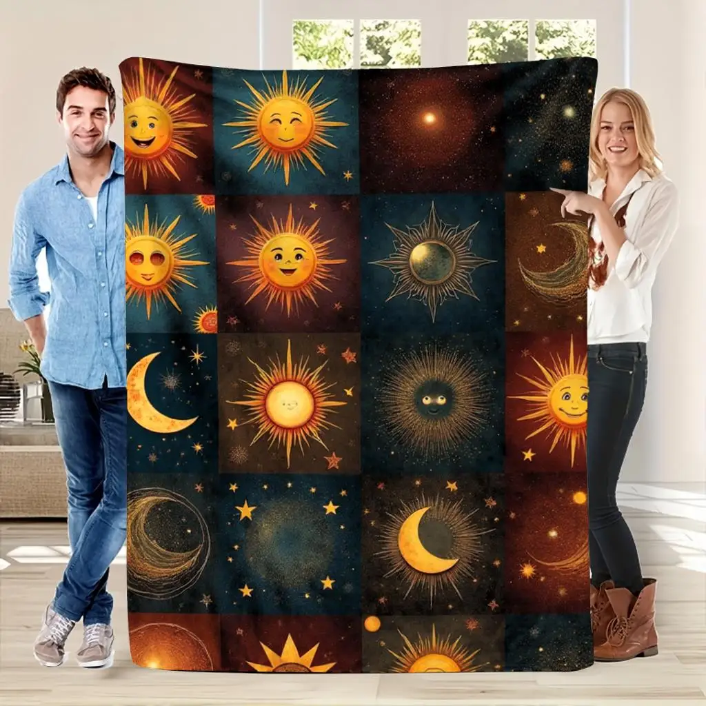 Cozy Galaxy Space Print Blanket 150x200cm Celestial Stars Constellation Throw Decor Gift for Couple Bedroom