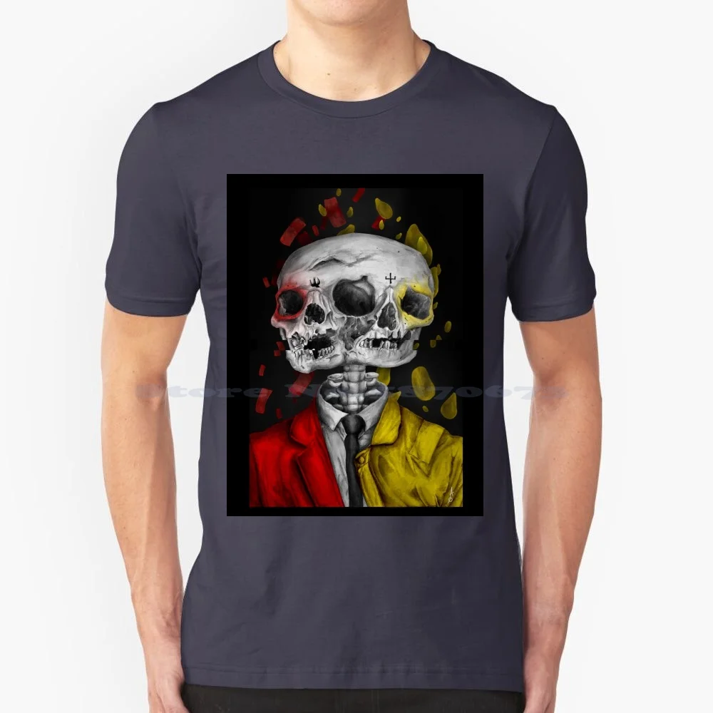 Morph Skull Concept T Shirt 100% Cotton Tee Tyler Joseph Josh Dun Blurryface Trench Yellow Morph Transform Black Edgy