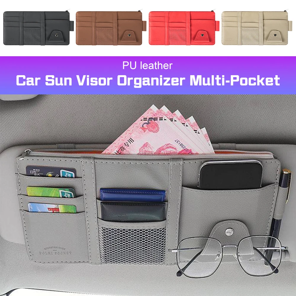 

Car Sun Visor Bill Pen Business Card Holder Organizer For BMW E38 E46 F15 E90 E92 E87 G20 G30 X1 Sunglasses Clip Car Accessories