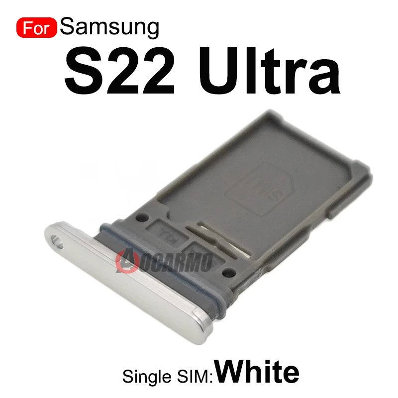 For Samsung Galaxy S22 Ultra S22U Single Sim Tray Dual Sim Card MicroSD Holder Nano Slot Replacement Part