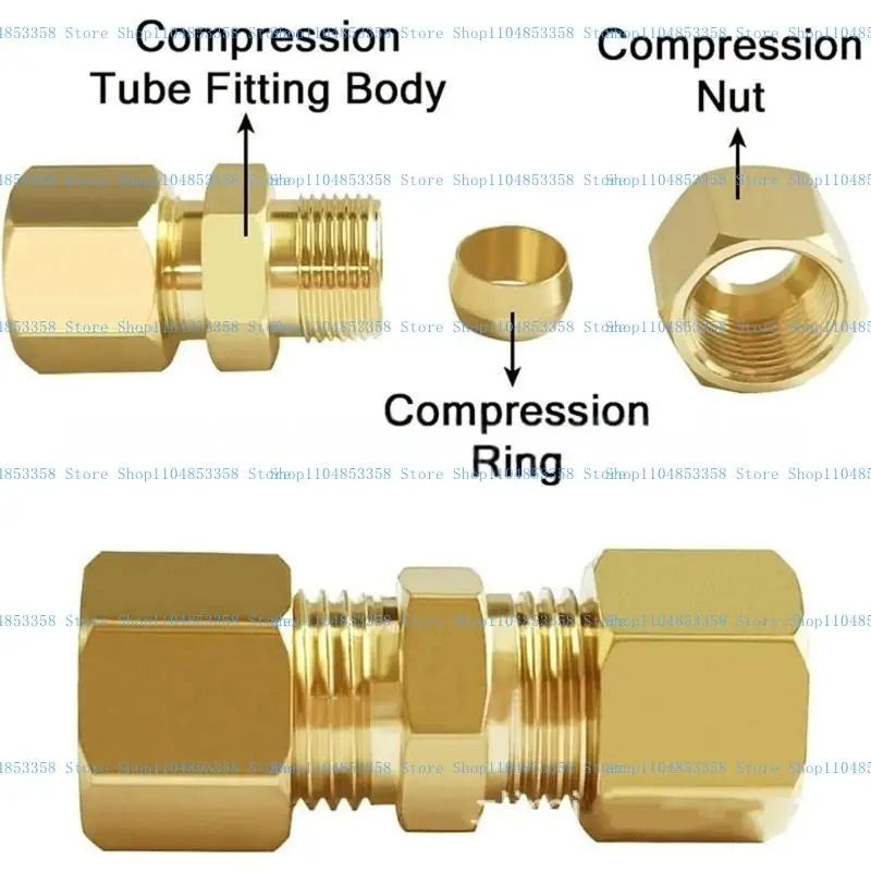 

10Pcs Brake Line Adapter Fittings 4.75mm Brake Line Connectors Compression Tube Fitting Assortment for Vehicle Repairing