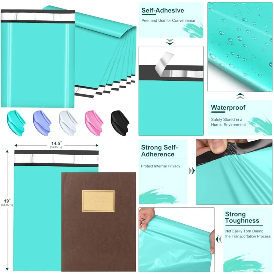 

Poly Mailers 14.5x19, Large Shipping Bags 100 Pack, Poly Bags For Shipping with Self Seal Adhesive, Waterproof and Tear-Proof M