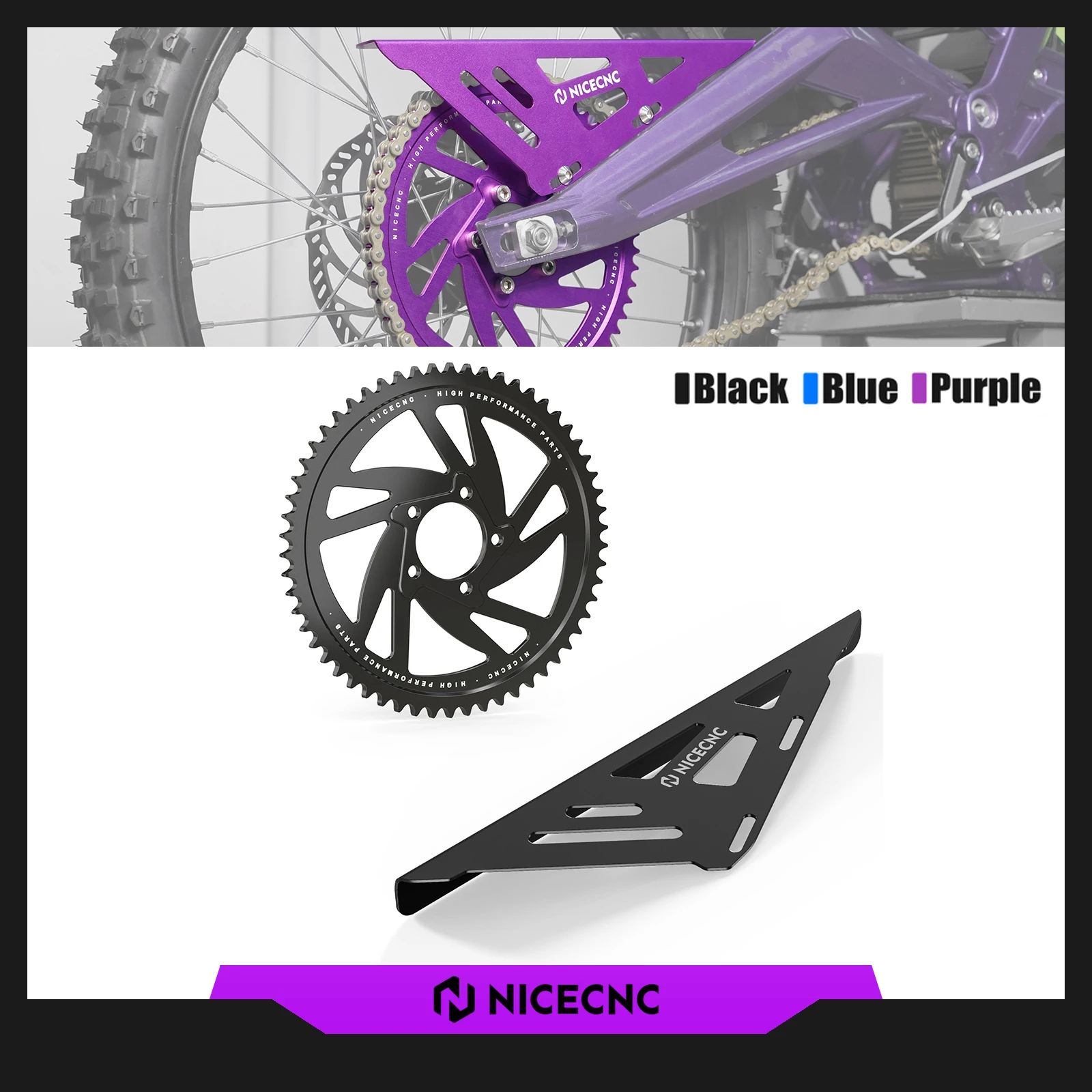 

For Surron Electric Bike 58T Rear Sprocket Chain Guard Cover Protector Kit For 2025 2024 2023 Sur-Ron Surron Light Bee X S L1E