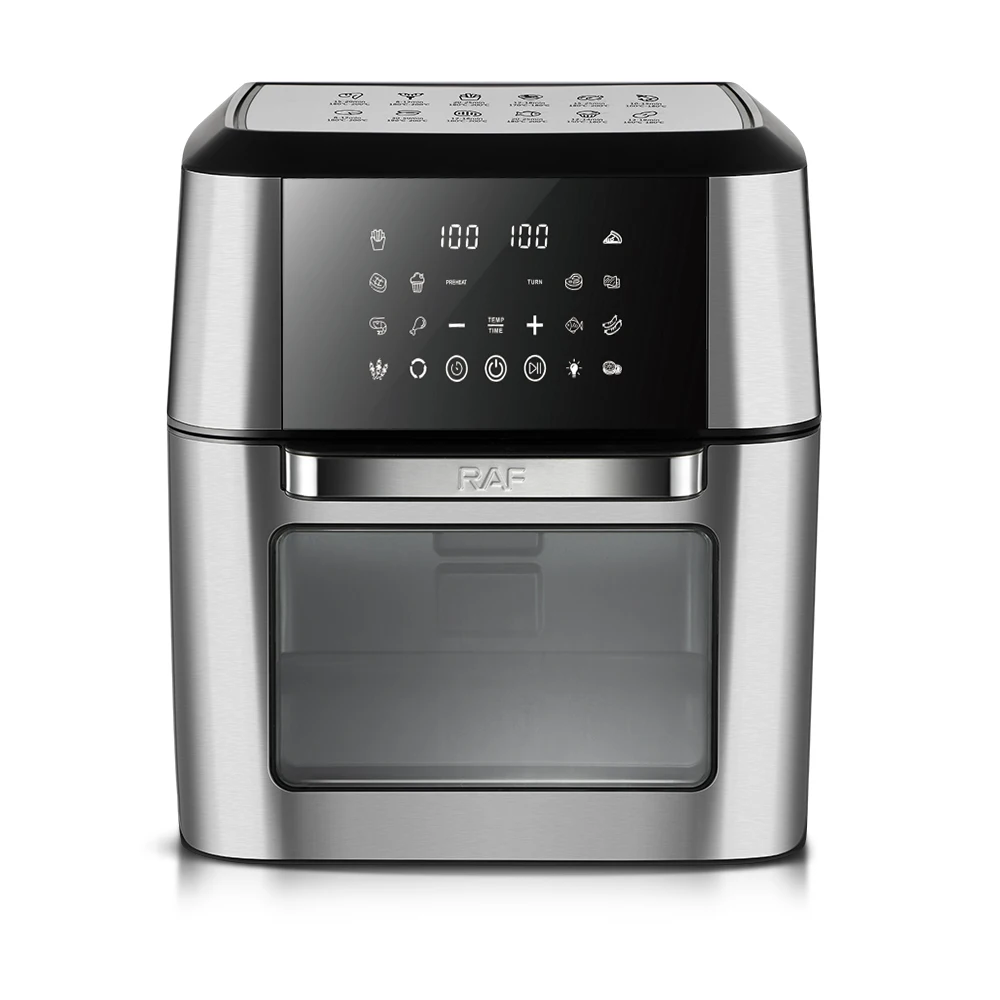 Freidora de aire eléctrica RAF 2000W con sistema de calor exprés, máquina multiusos, Control de pantalla táctil de circulación de aire 360