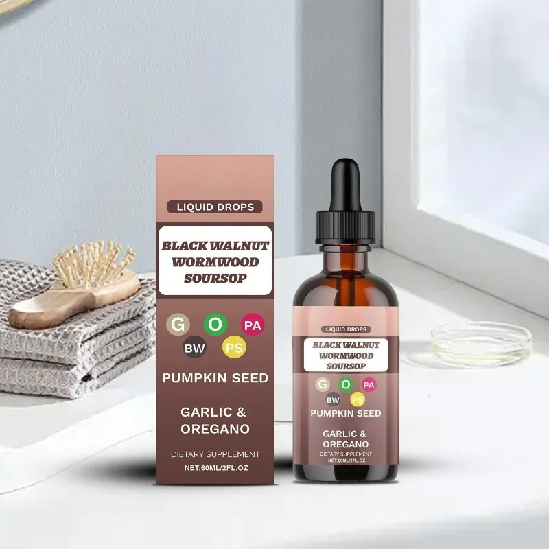 

Black Walnut Droplet with Mugwort & Pumpkin Seeds Plants Extracts Support Intestinal Clean Protect and Enhance Immunity 60ml