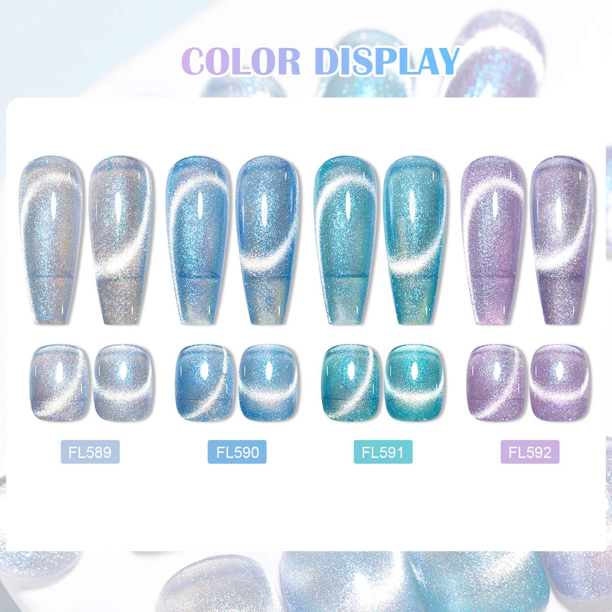 أربعة زنبق 7 مللي الجليدي الأزرق القط المغناطيسي جيل للأظافر البولندية تألق بريق مستلزمات الأظافر هلام الورنيش لتصميم مانيكير الأظافر #2