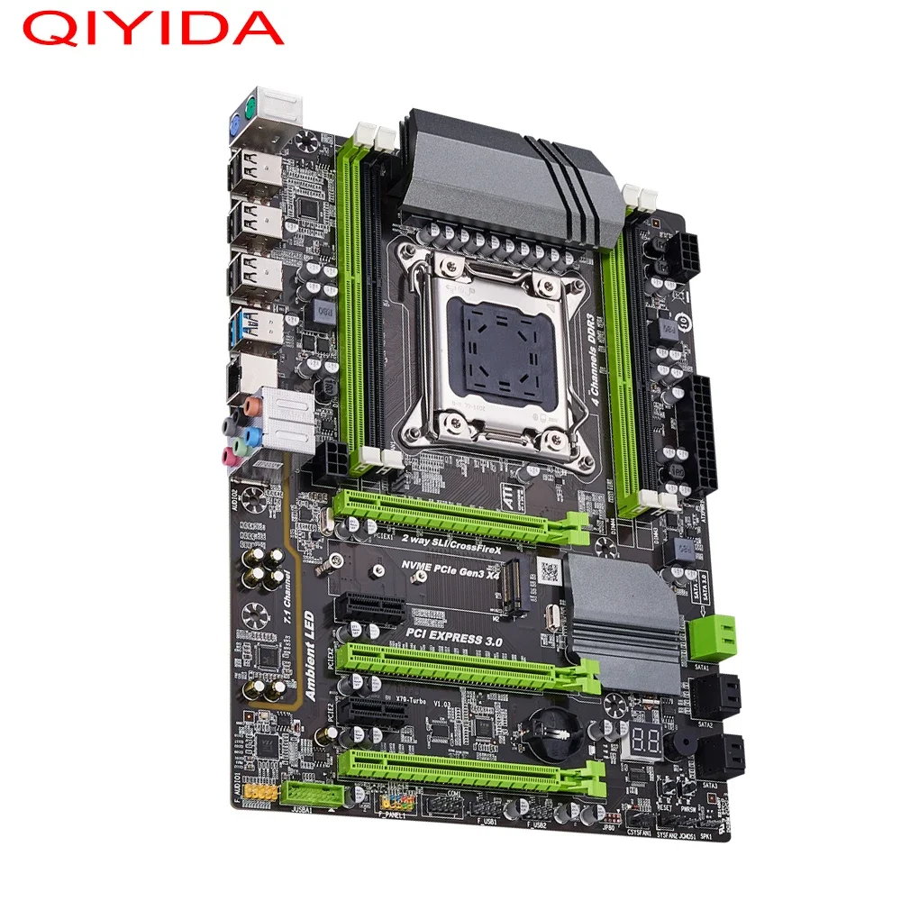 Płyta główna QIYIDA X79 LGA2011 płyta główna ATX USB3.0 SATA3 PCI-E NVME M.2 SSD obsługa pamięci REG ECC i procesora Xeon E5
