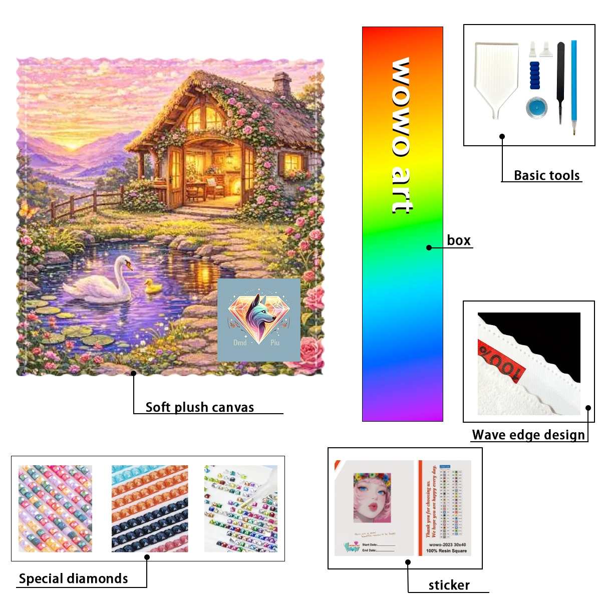 

【Piu Diamond Art】Набор для алмазной вышивки LA CASITA DE LOS CISNES из 100% смолы FD+ab+yg: Идеальное произведение, которое стоит приобрести