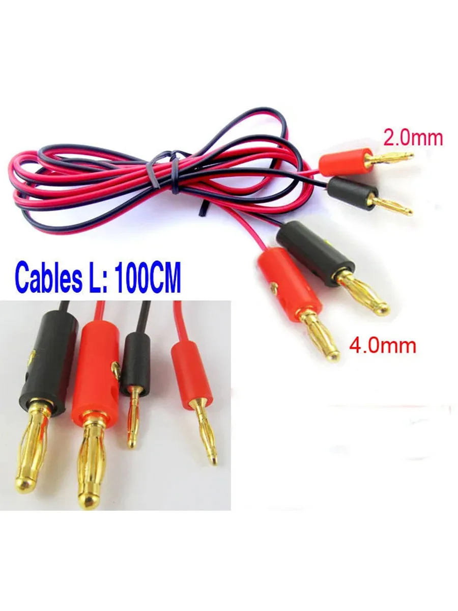 4 pairs Gold 2mm Banana Plug to 4mm Banana Plug Cable for Test Probes Meter